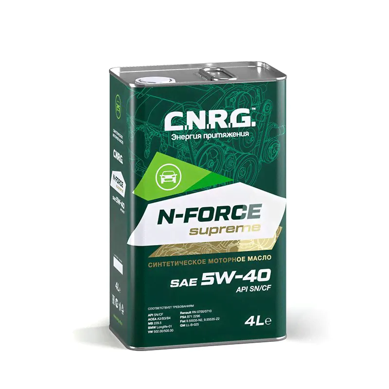 Масло моторное N-Force Supreme 5W-40 SN/CF 4л синтетика